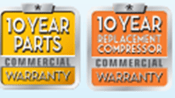 The outstanding 10-Year Parts Warranty* and 10-Year Compressor Replacement Warranty* 