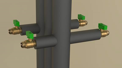 Water Connection with NPT valves factory installed